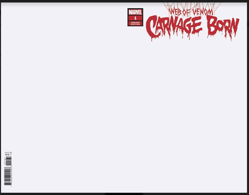 Web Of Venom Carnage Born #1 Blank Sketch Variant Donny Cates (11/21/2018)