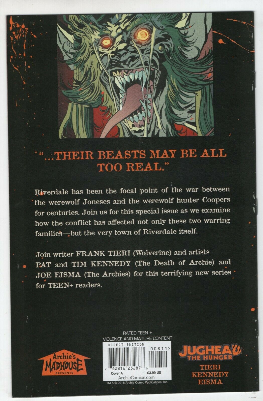 Jughead The Hunger 8 A Archie 2018 NM- Adam Gorham Werewolf – Golden ...