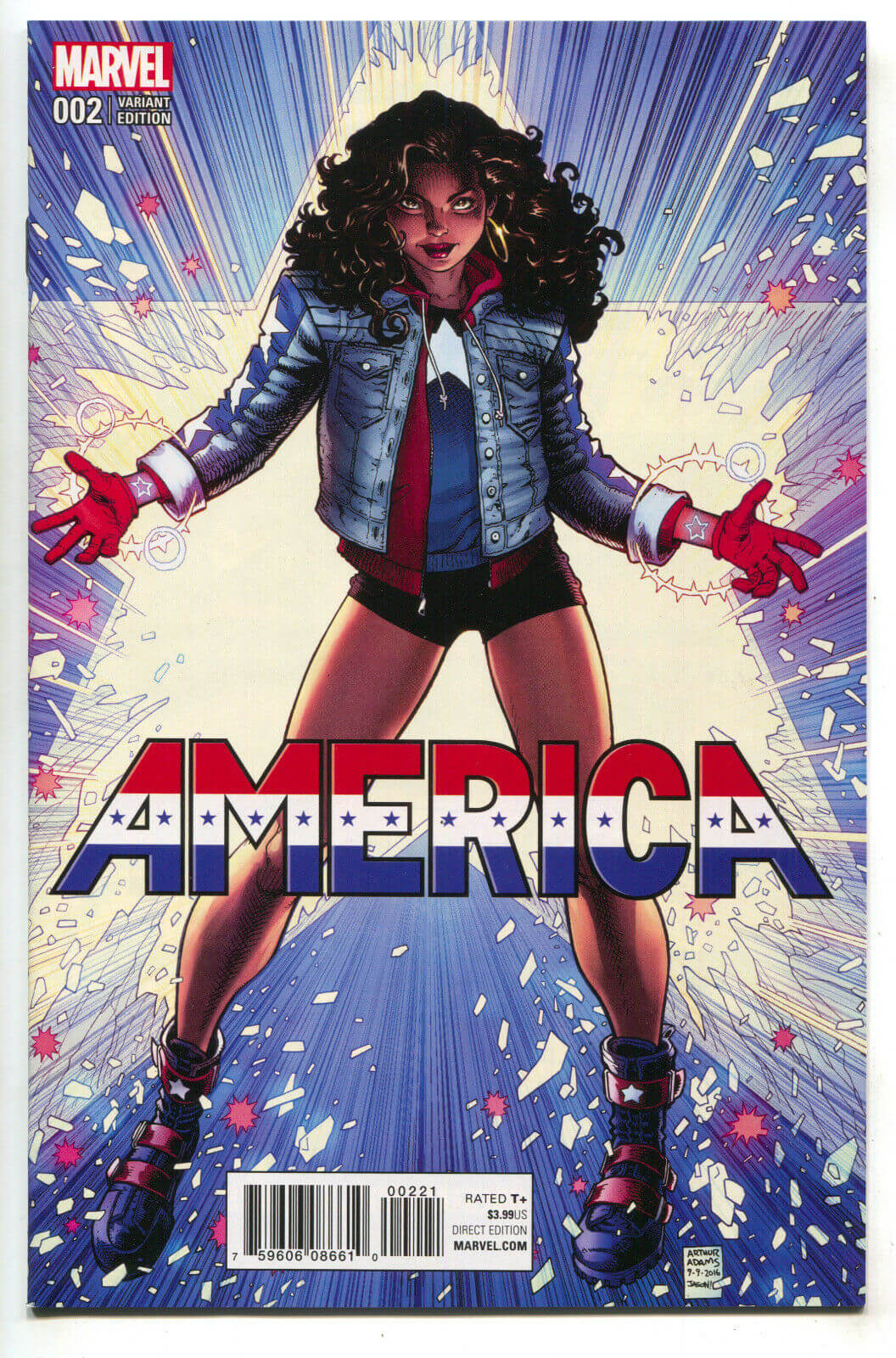 America 2 Marvel 2017 NM+ 9.6 1:50 Art Adams Variant LGBT Chavez
