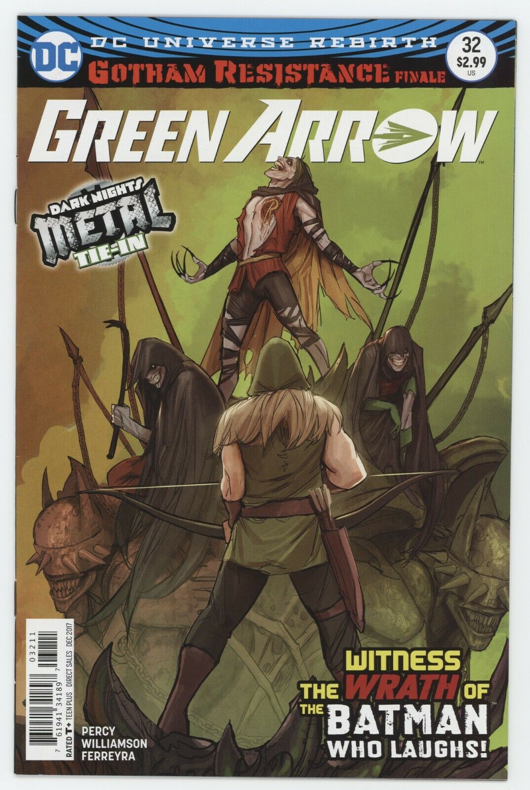 GREEN ARROW #32 A DC 2017 Stjepan Sejic Ben Percy Dark Nights Metal Batman Who Laughs