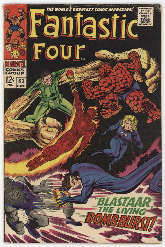 Fantastic Four 63 Marvel 1967 VG Blastaar Sandman Crystal Jack Kirby Stan Lee