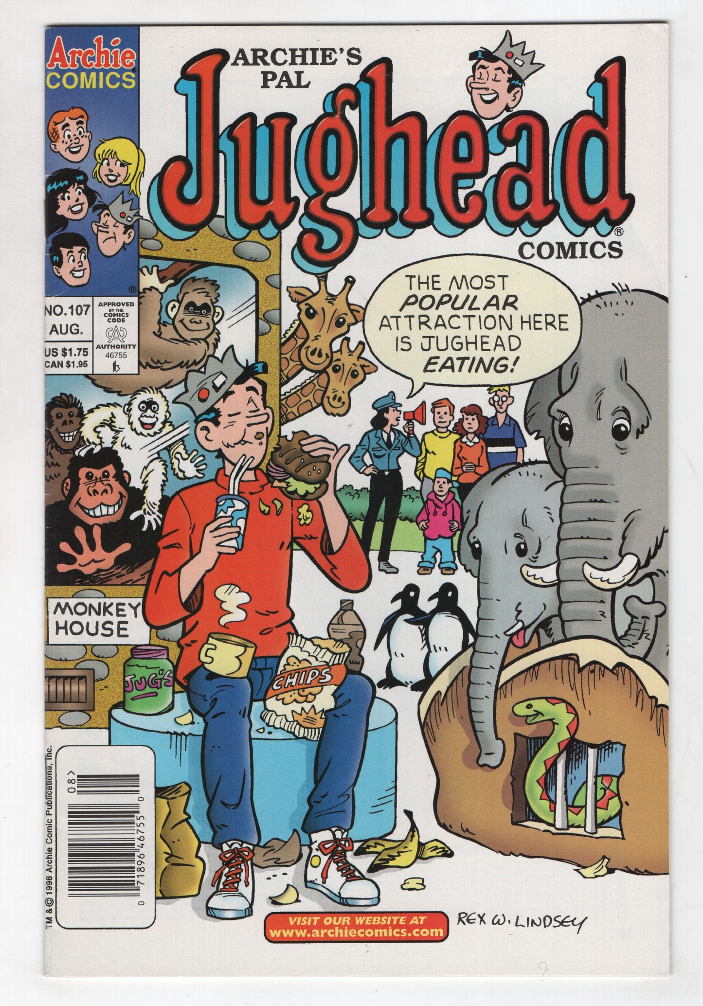 Jughead 102 2nd Series Archie 1998 NM- Betty Hot Dog Newsstand