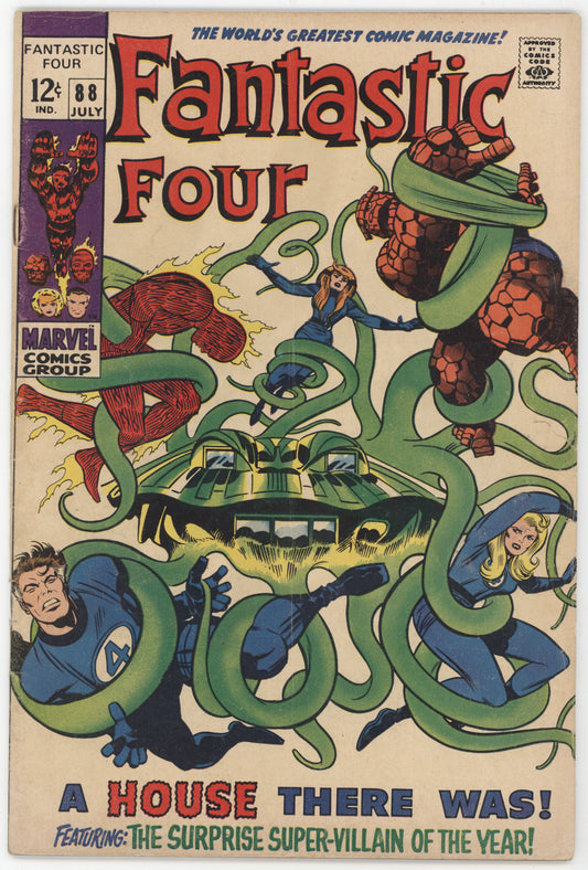 Fantastic Four 88 Marvel 1969 VG Mole Man Tentacle Bondage Stan Lee Jack Kirby