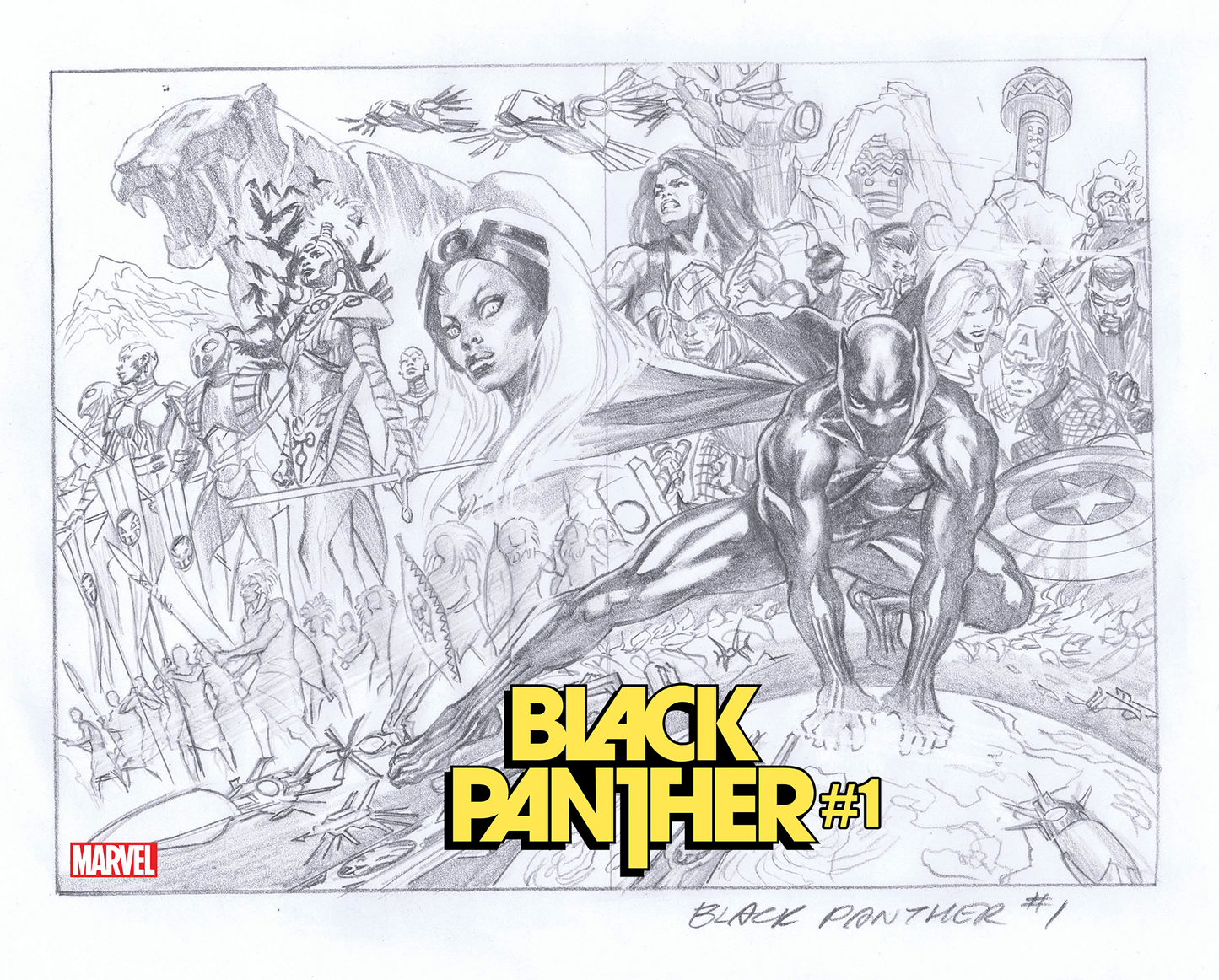 Black Panther #1 2nd Print Alex Ross Sketch Variant (01/19/2022) Marvel