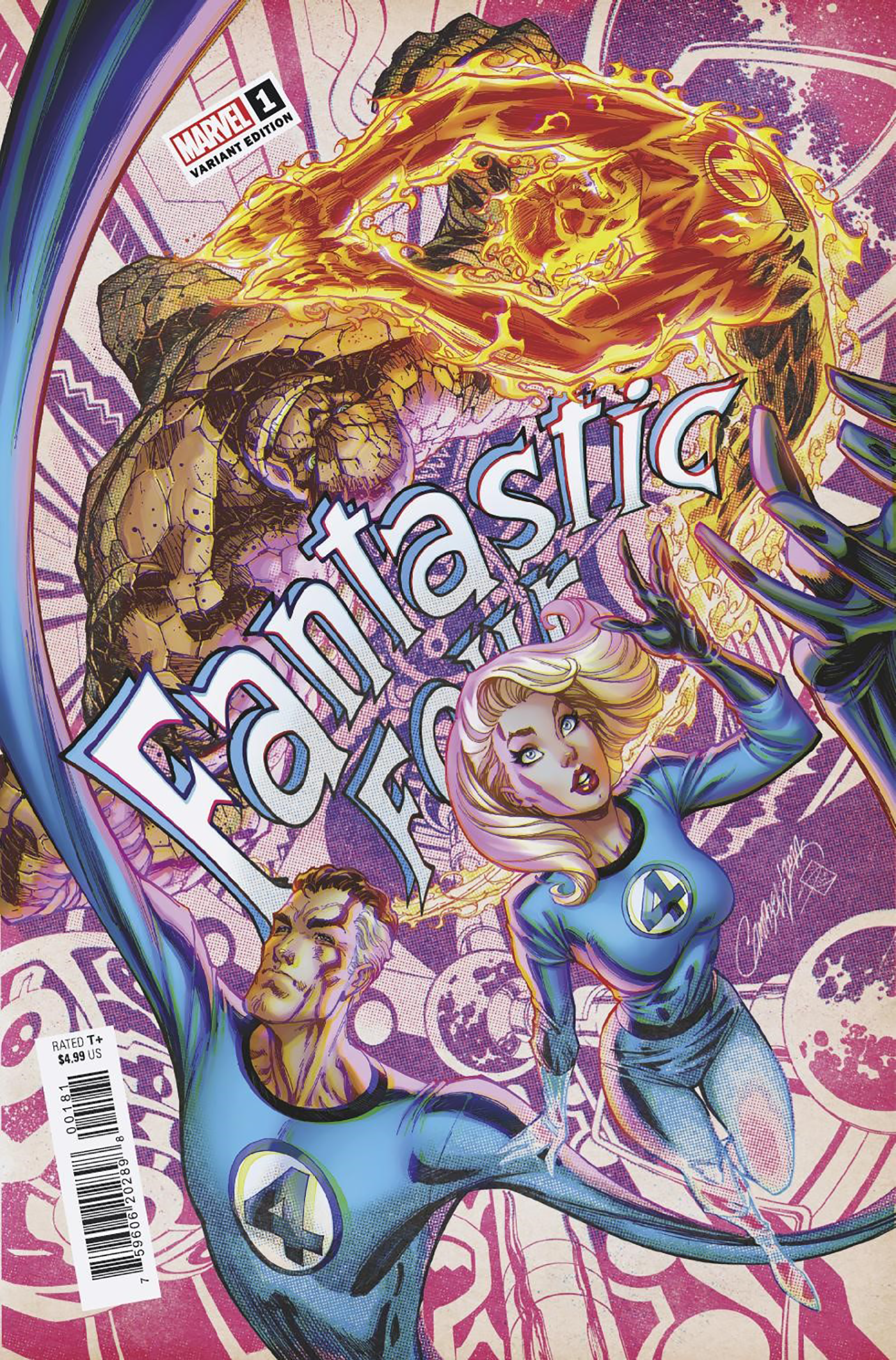 Fantastic Four #1 B J Scott Campbell Retro Anniversary Variant (11/09/2022) Marvel