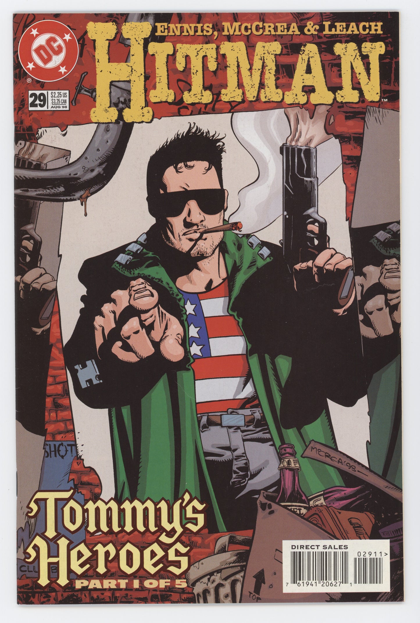 Hitman 29 DC 1998 NM- Garth Ennis John McCrea USA Flag