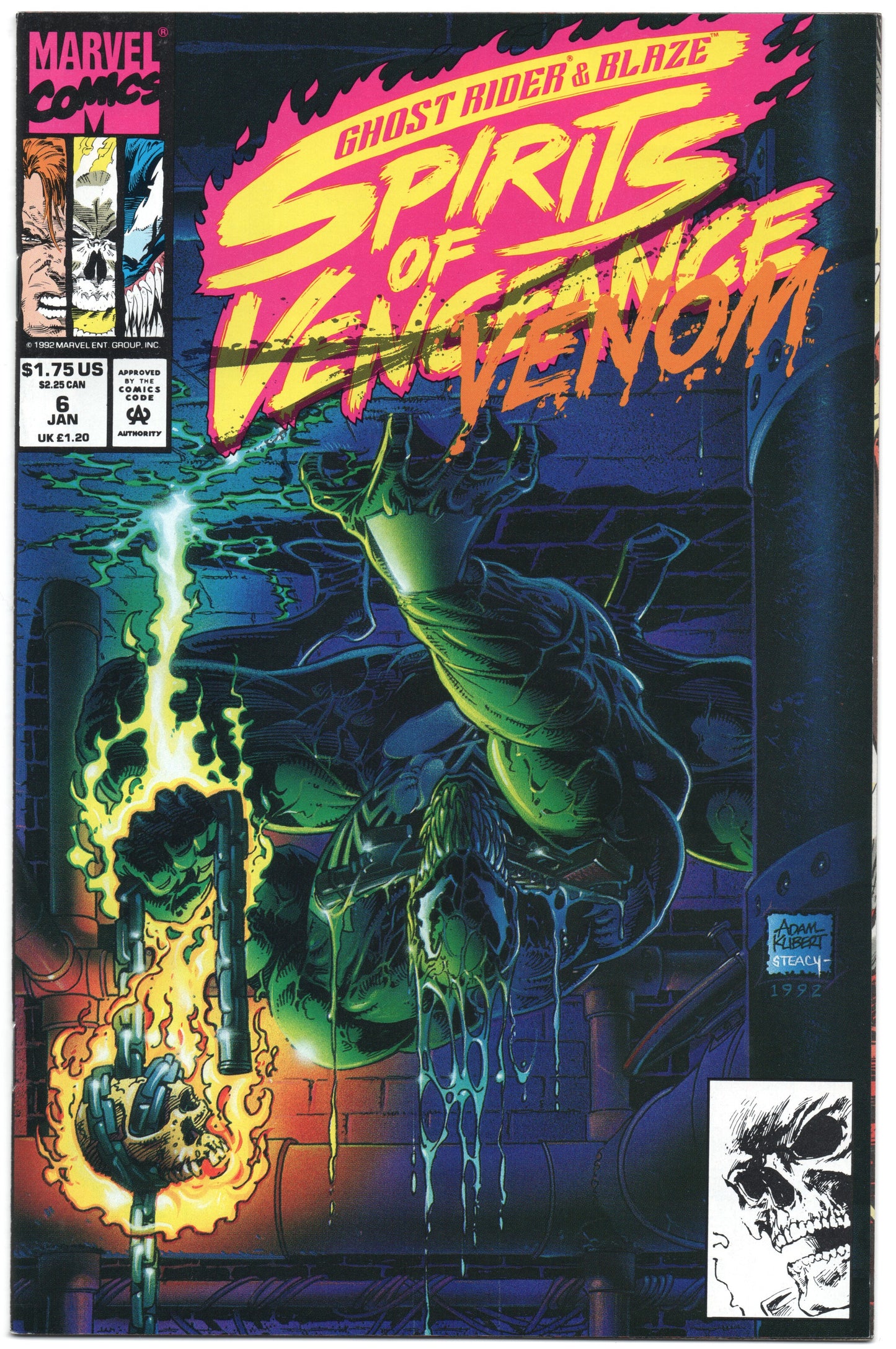 Ghost Rider Blaze Spirits Of Vengeance 6 Marvel 1992 NM Venom Spider-Man - Golden Apple Comics
