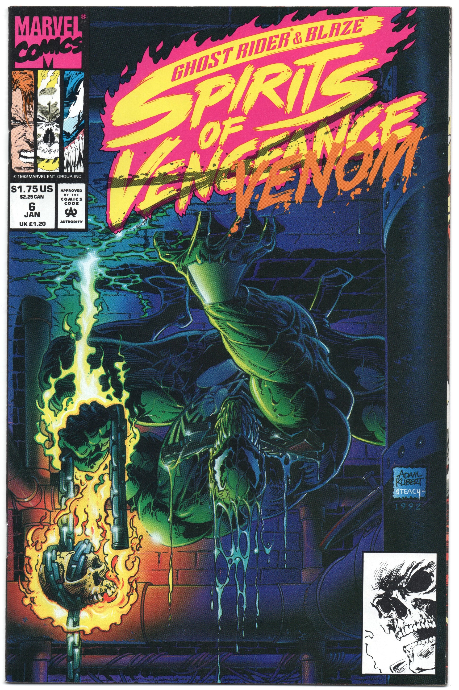 Ghost Rider Blaze Spirits Of Vengeance 6 Marvel 1992 NM Venom Spider-Man - Golden Apple Comics