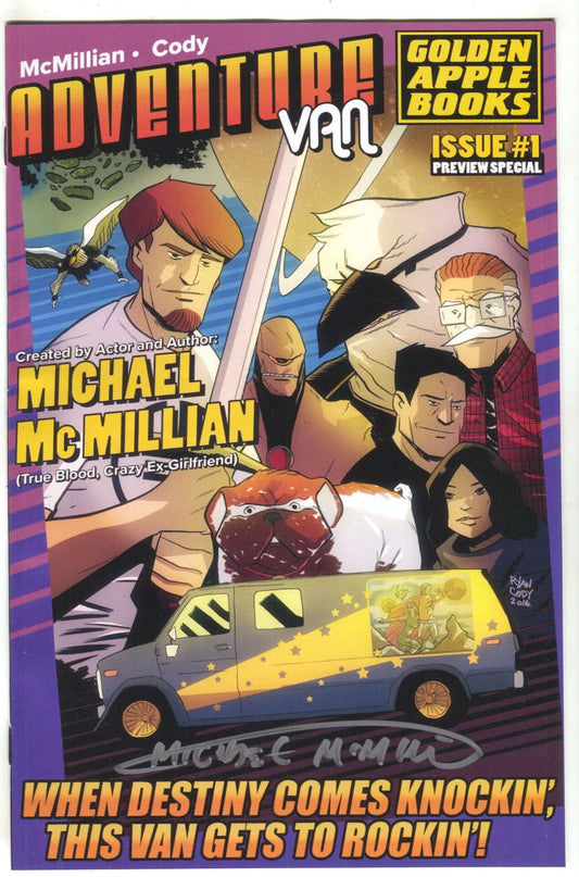Adventure Van 1 Preview Special Golden Apple Books NM Signed Michael McMillian COA