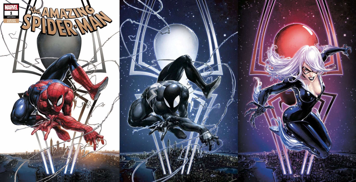 Amazing Spider-Man 1 Marvel Clayton Crain Variant Trade Set Of 3 Black Cat (07/11/2018) Reservation