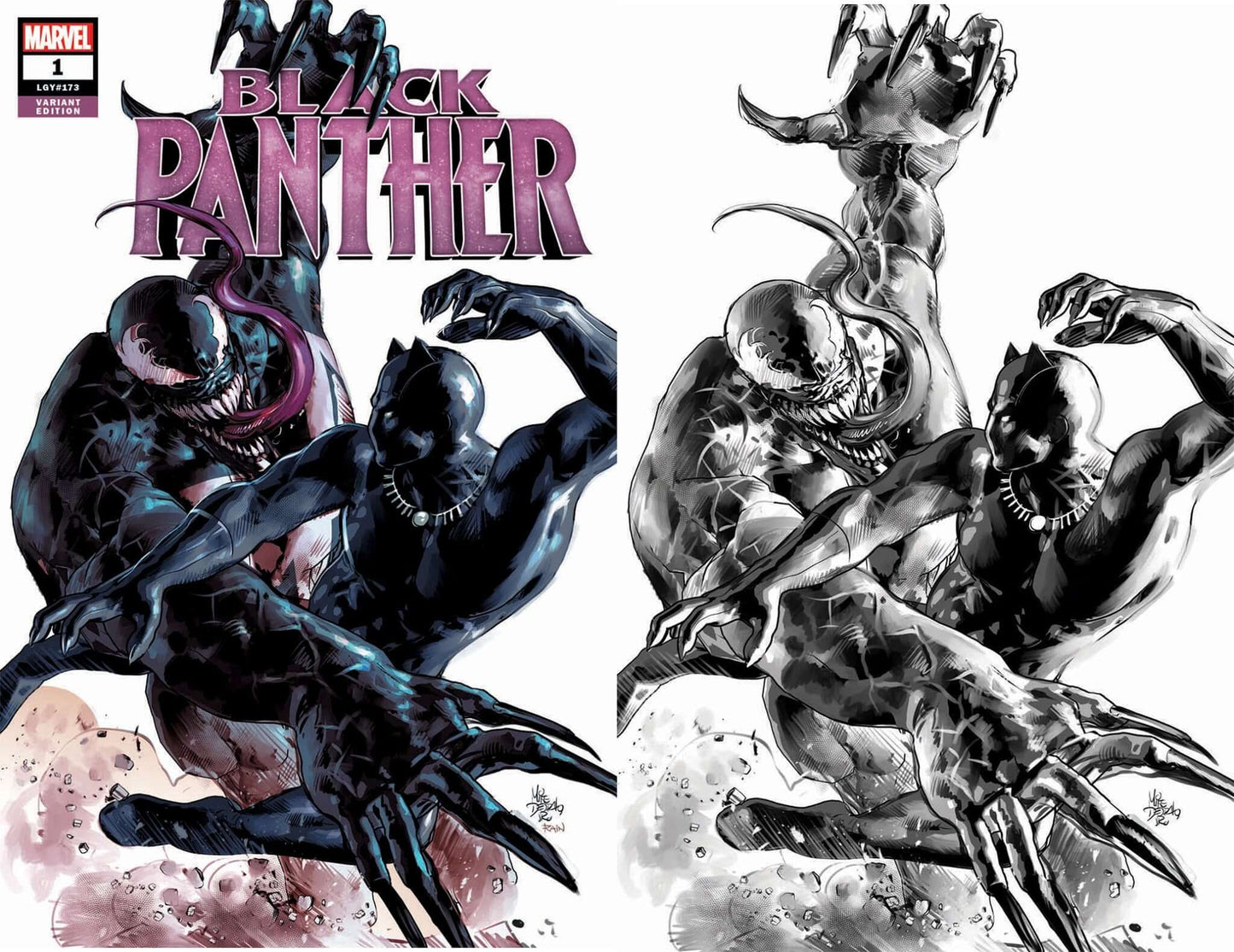 Black Panther 1 Marvel 2018 Mike Deodato Variant Trade Sketch Set Venom