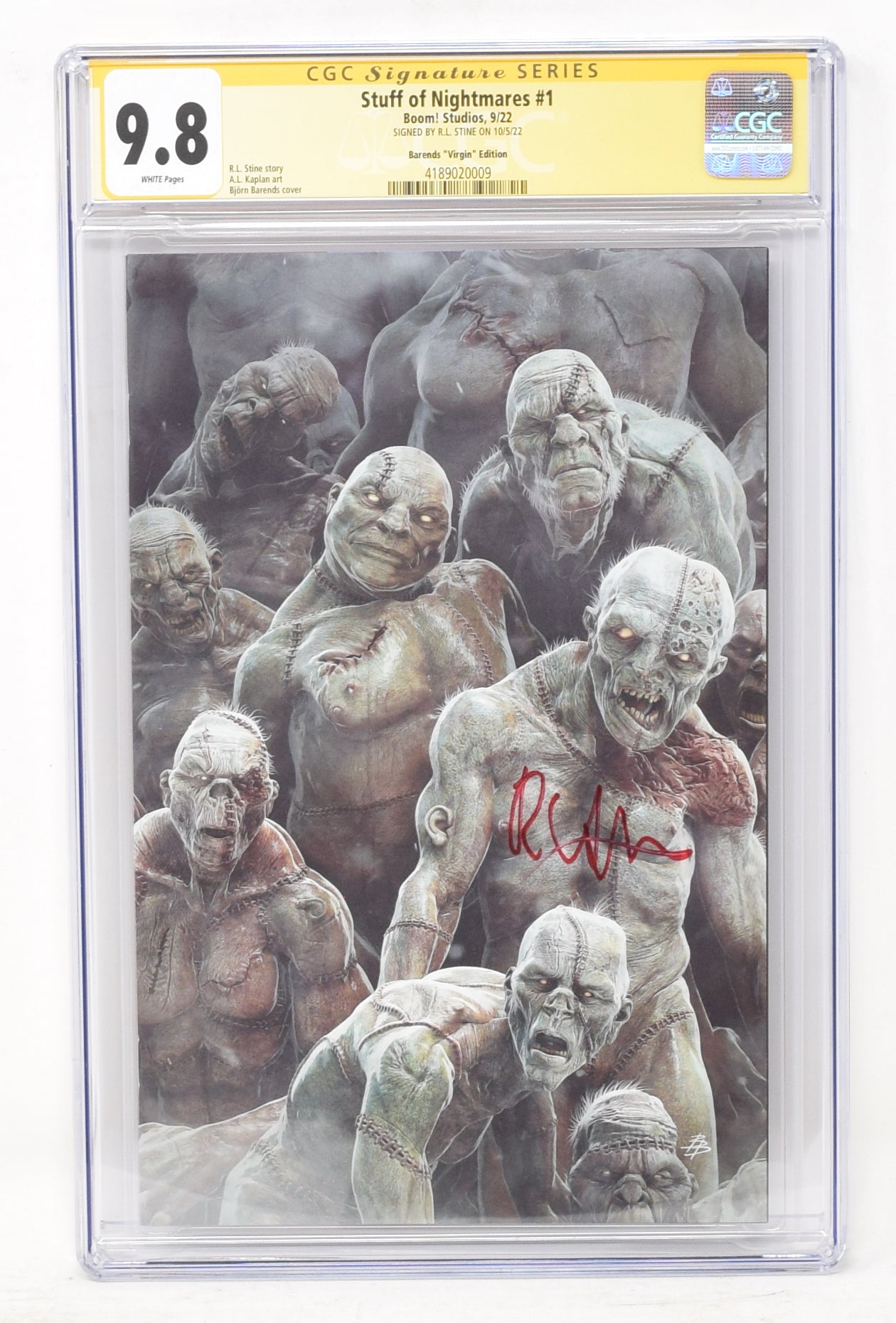 Stuff Of Nightmares #1 (Of 4) J 1:150 Signed RL Stine Variant (10/26/2022) Boom CGC SS 9.8