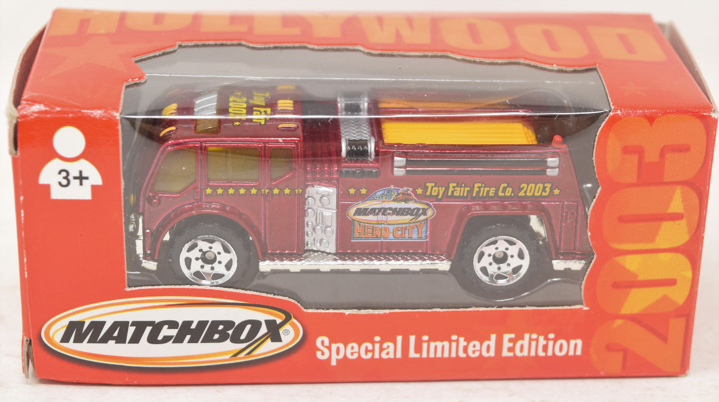 Matchbox Toy Fair 2003 Hero City Water Pumper Fire Truck Mattel