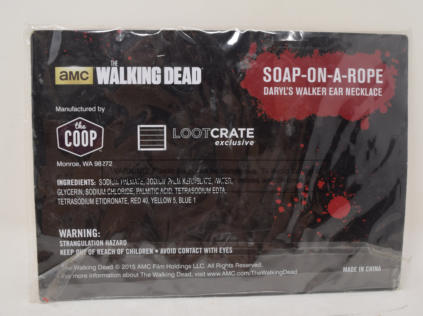 Walking Dead Daryl's Ear Necklace Soap On A Rope Lootcrate AMC Zombie New