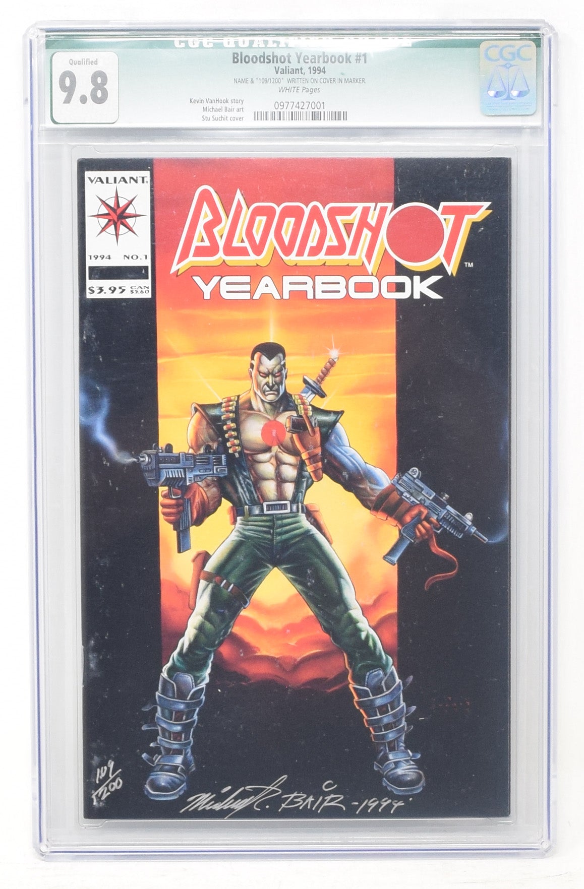 Bloodshot Yearbook 1 Valiant 1994 CGC 9.8 Signed Michael Blair DF