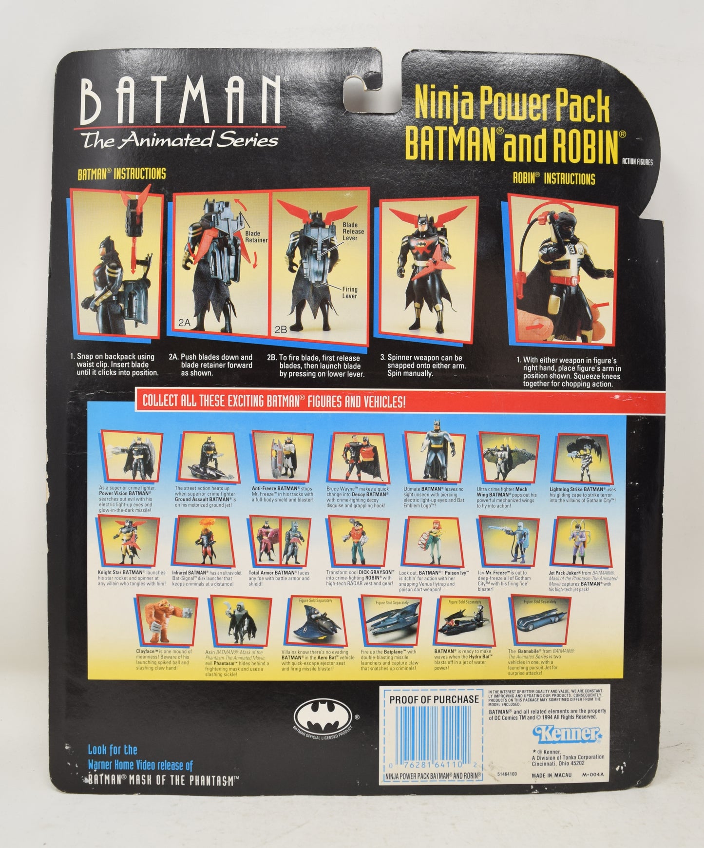 Batman Animated Series Robin Ninja Power Pack Action Figure Kenner MOC