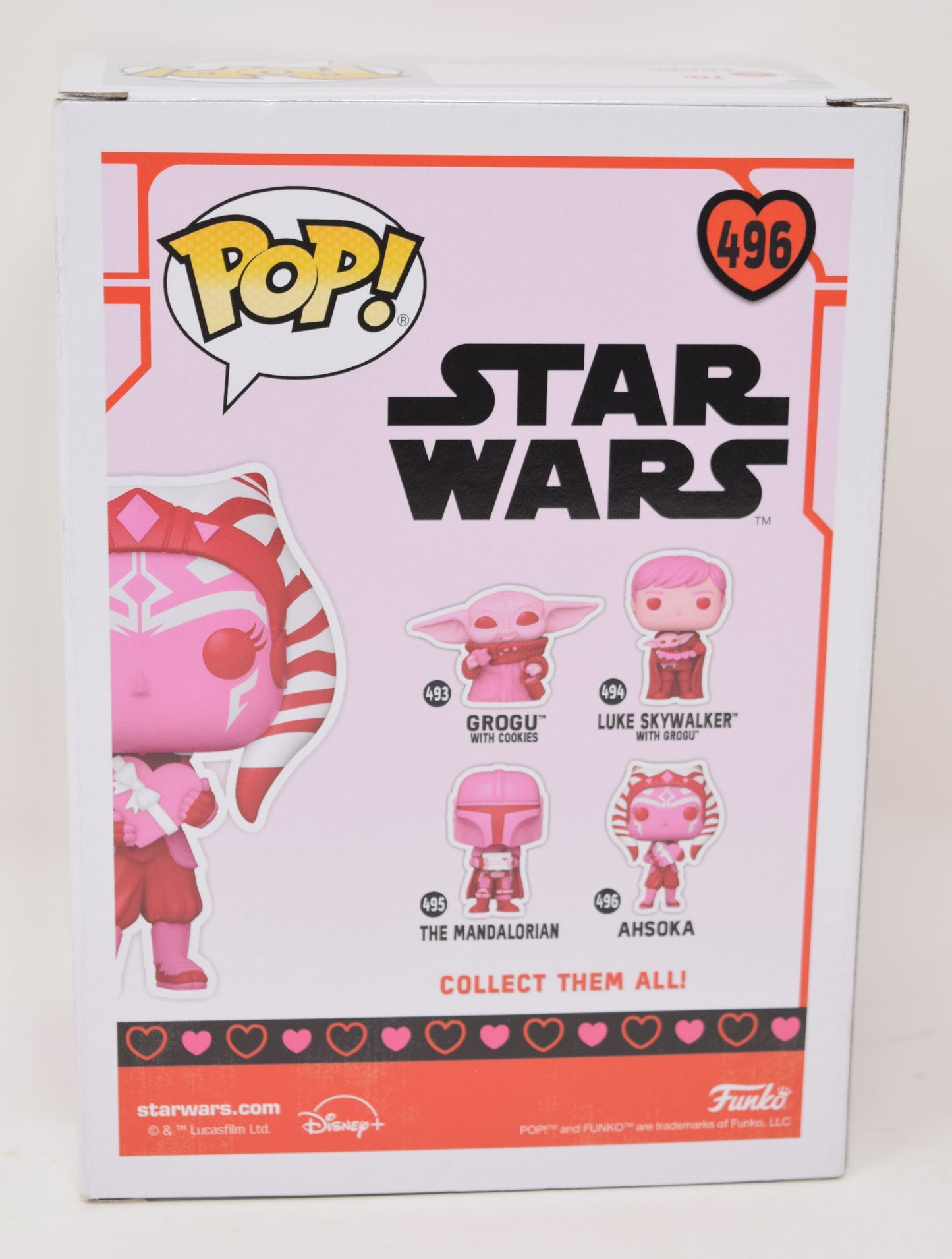 Star Wars Ahsoka Tano Valentines Day Funko Pop Figure Bobble 496 NIB