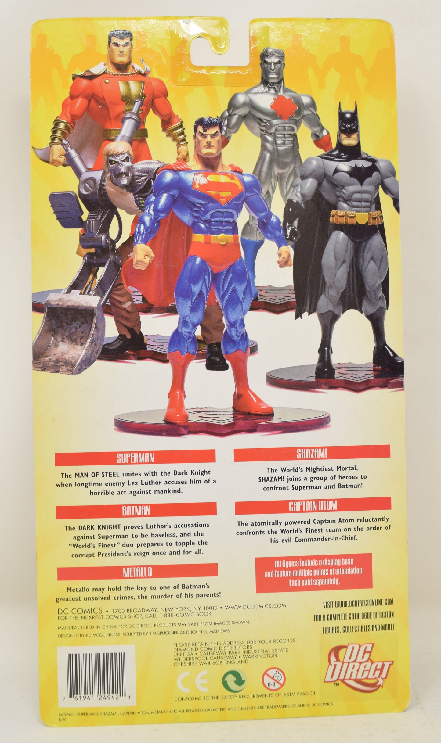Superman Batman Captain Atom Public Enemies Action Figure 1  DC Direct MOC New