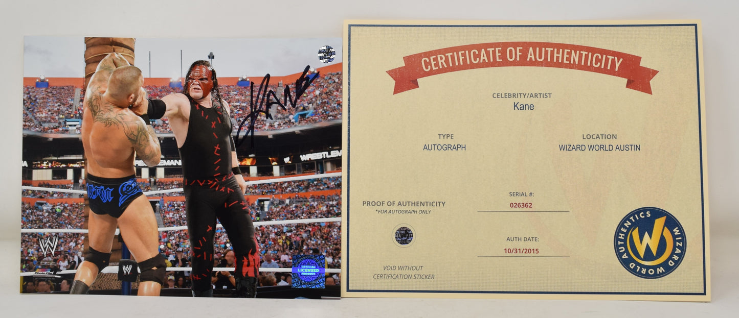 Kane WWE WWF Wrestling Signed Autograph 8 x 10 Photo COA