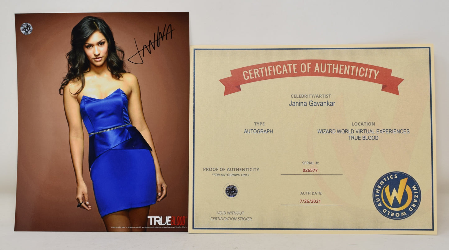 Janina Gavankar True Blood Blue Dress Sexy Signed Autograph 8 x 10 Photo COA