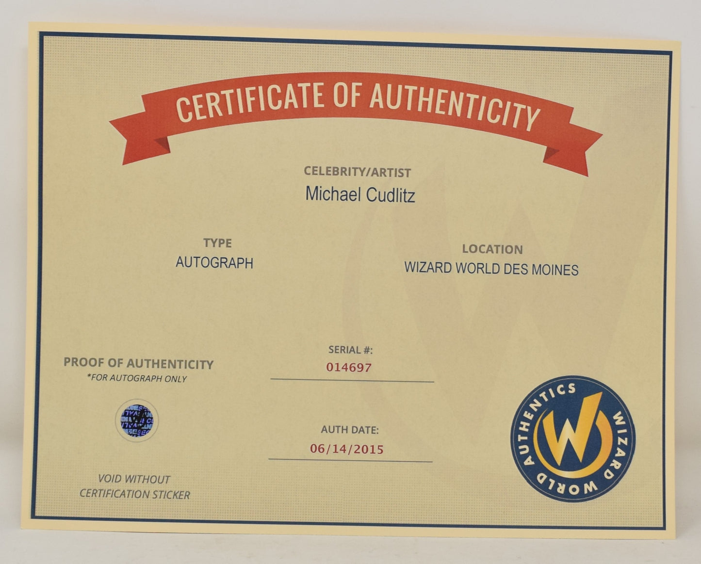 Michael Cudlitz Walking Dead Hand Gun Signed Autograph 8 x 10 Photo COA