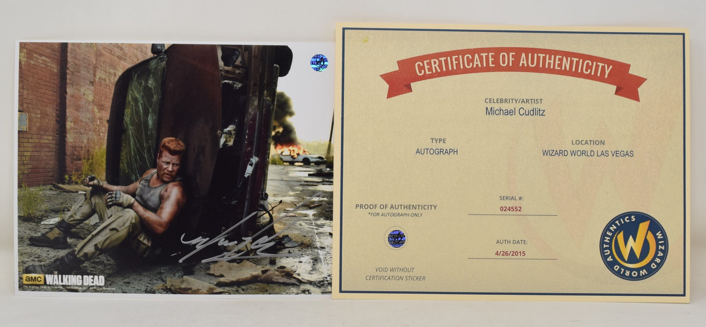 Michael Cudlitz Walking Dead Car Fire Signed Autograph 8 x 10 Photo COA