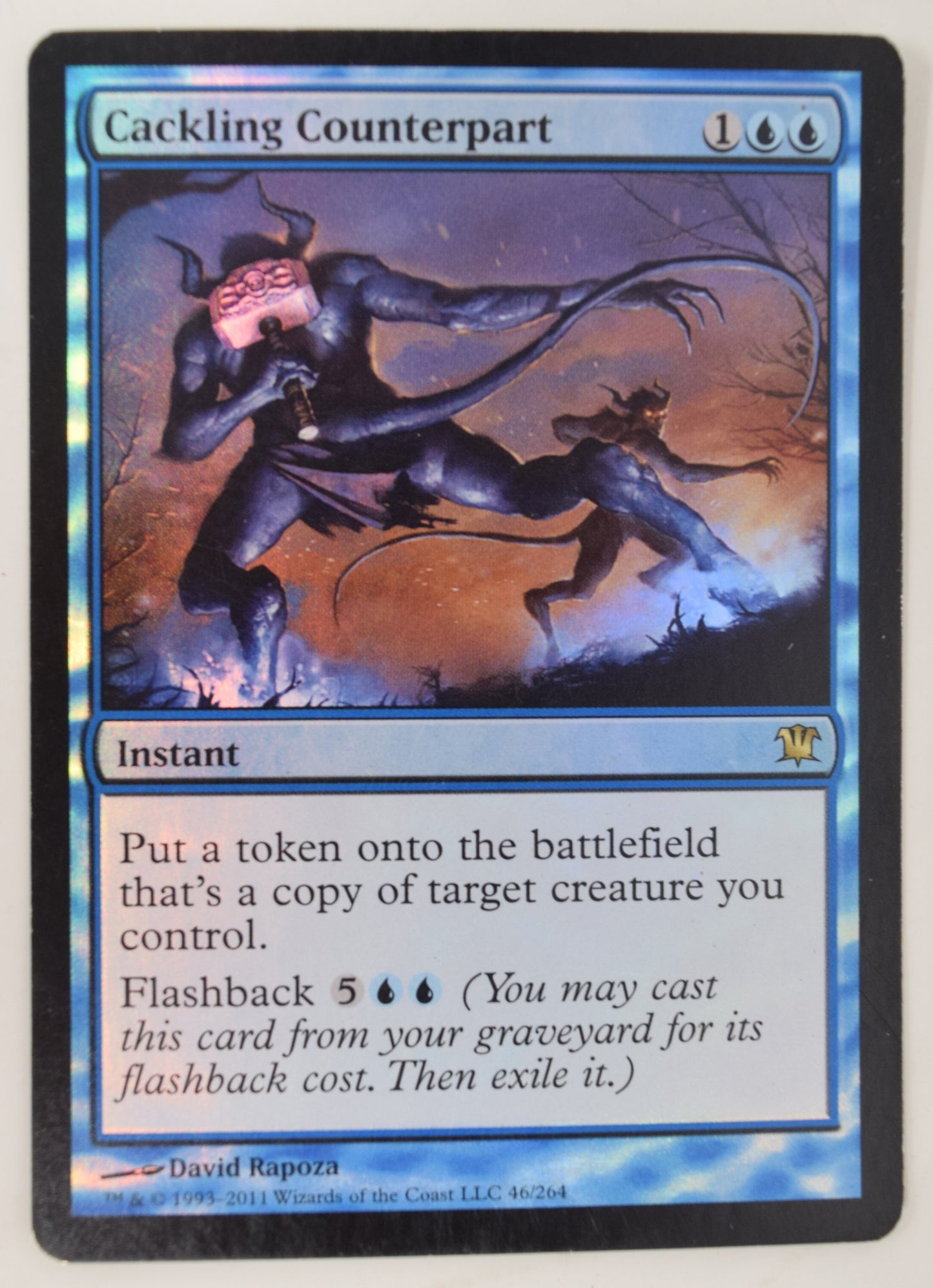 Magic The Gathering MTG Card Cackling Counterpart Foil Blue Innistrad 46 MP