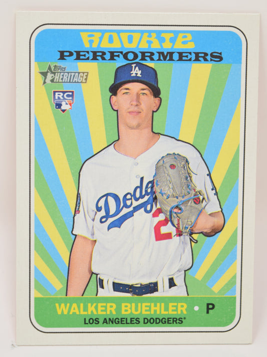 Walker Buehler Topps Heritage 2018 Baseball RC Rookie Dodgers Card RP-WB