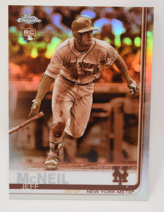 Jeff McNeil Topps Chrome 2019 Baseball RC Rookie Card NY Mets Sepia Refractor 152