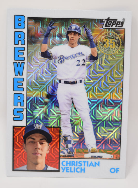 Christian Yelich Topps Chrome 2019 Baseball 1984 35th Brewers Card T84-16