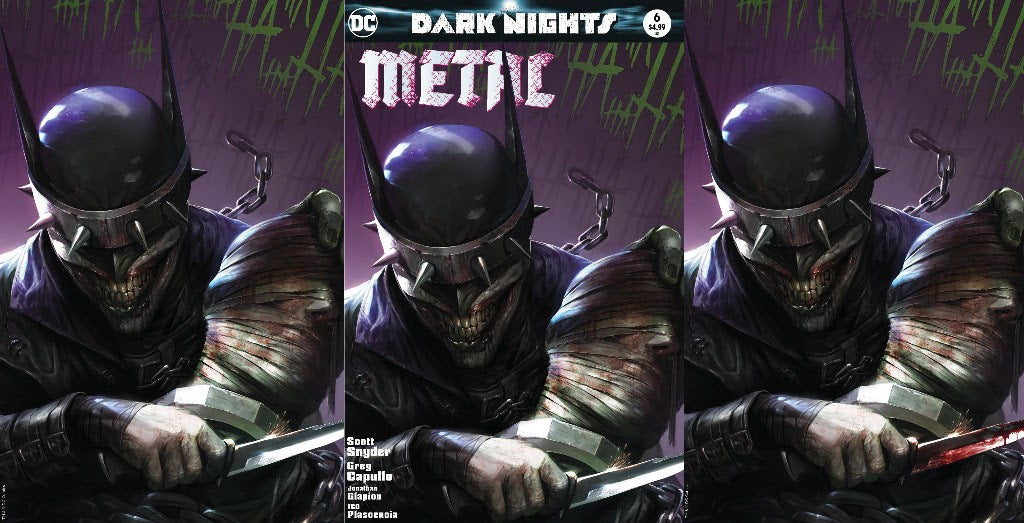 Dark Nights Metal 6 B DC 2018 Francesco Mattina Variant Batman Who Laughs Bloody Knife