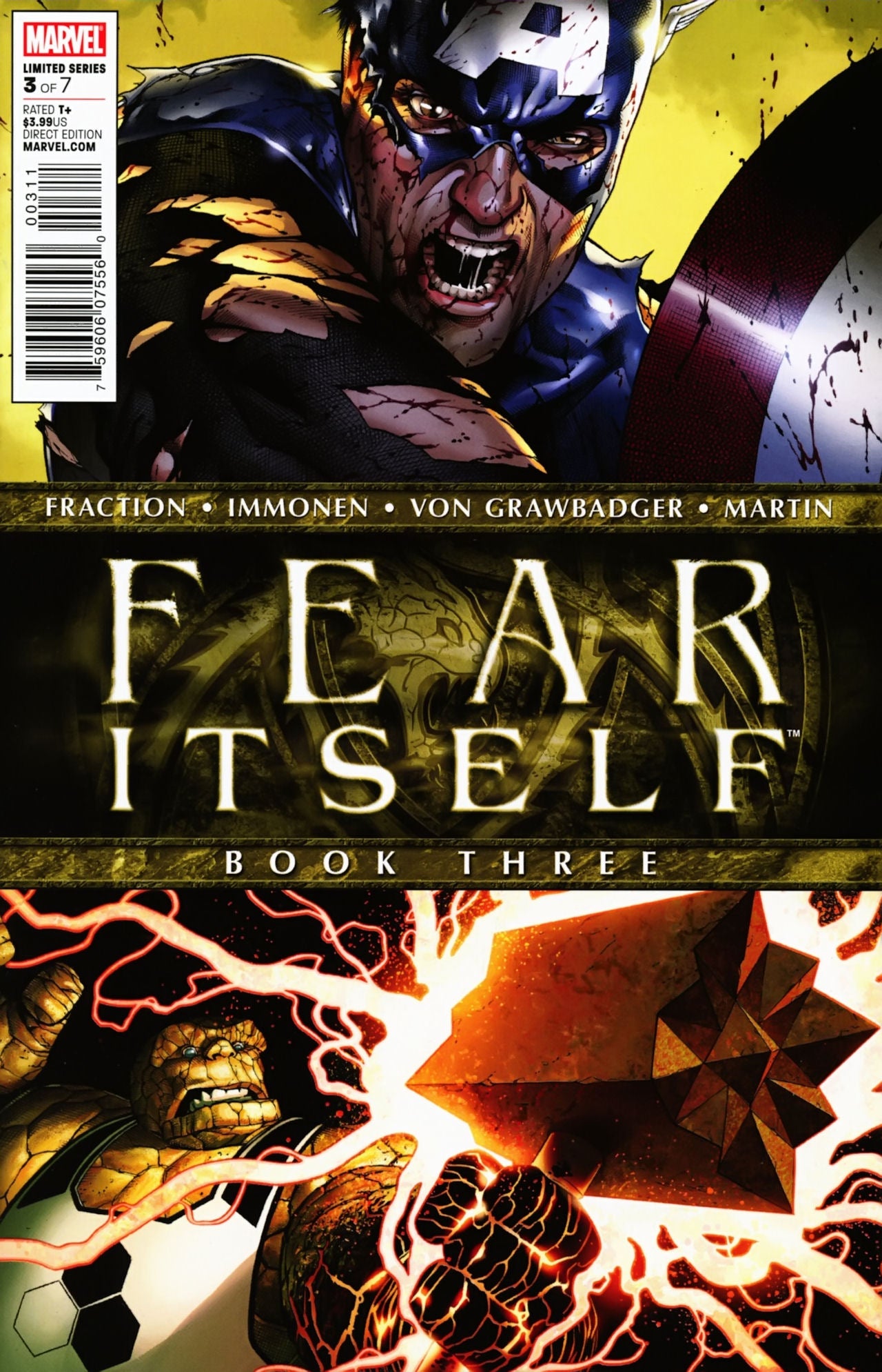 Fear Itself 3 A Marvel 2011 Steve McNiven Matt Fraction Captain America
