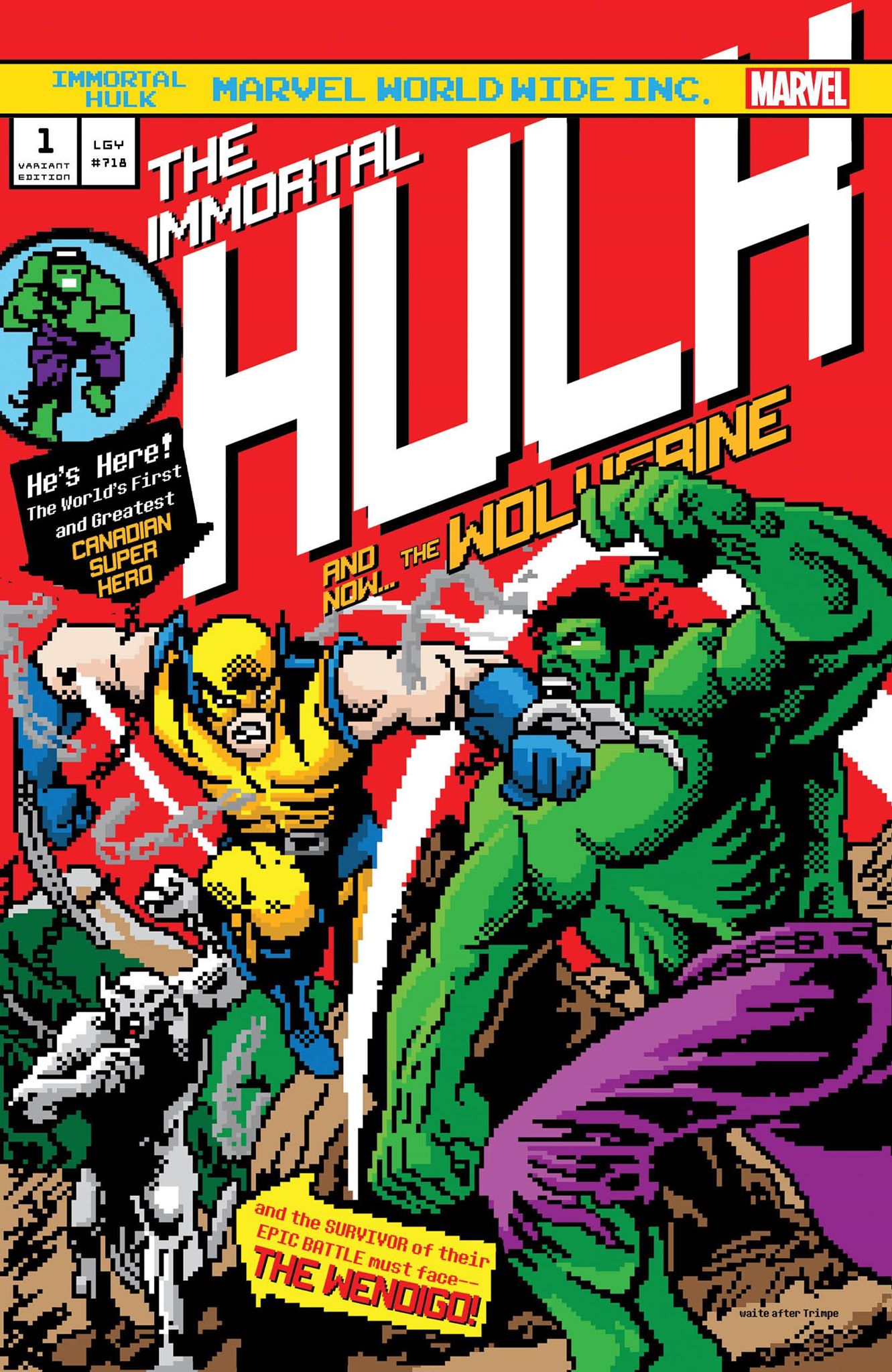 Immortal Hulk 1 Marvel Matthew Waite Incredible Hulk 181 Homage 16 Bit Variant (06/06/2018)