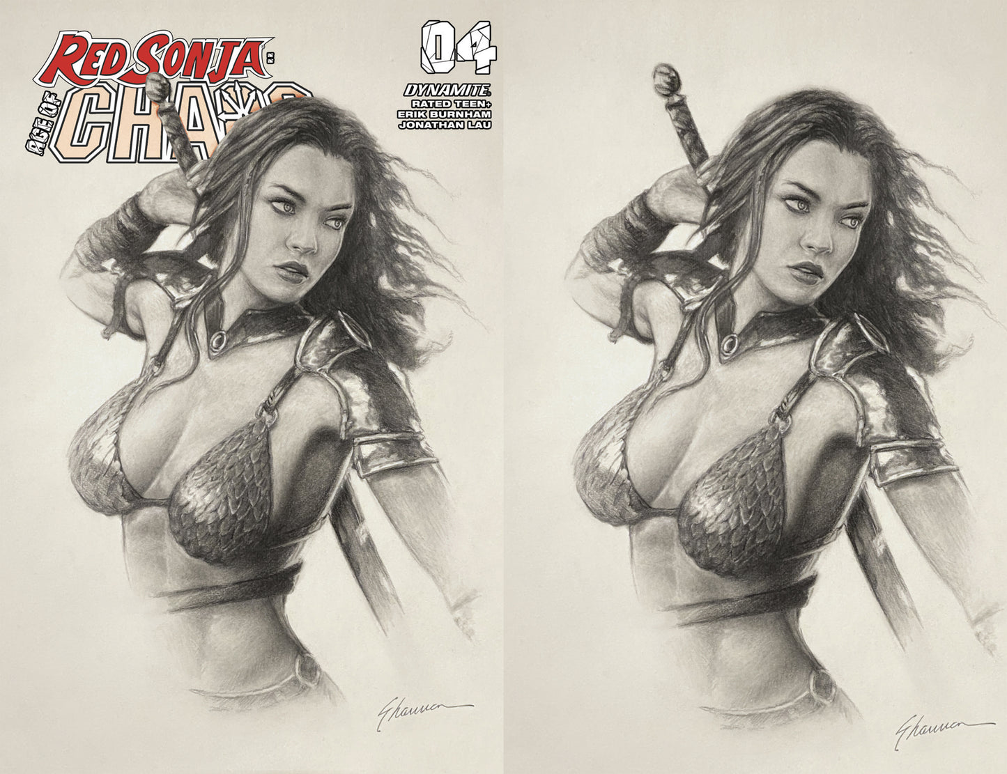 Red Sonja Age Of Chaos #4 Shannon Maer Pencil Sketch Variant GGA Pin-Up (06/17/2020) Dynamite