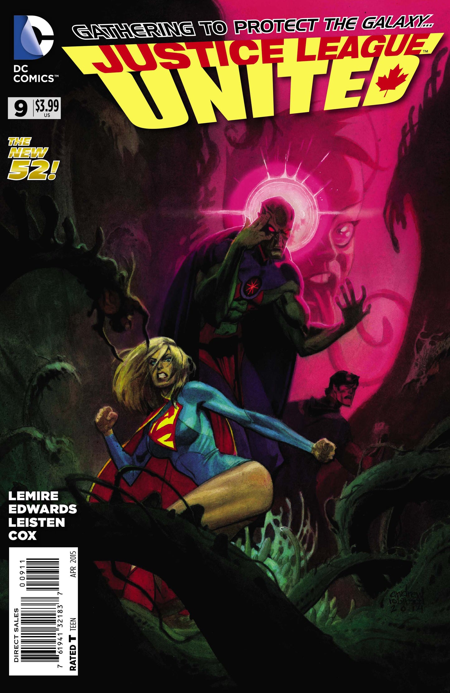 Justice League United #9 A DC 2015 Jeff Lemire Andrew Robinson