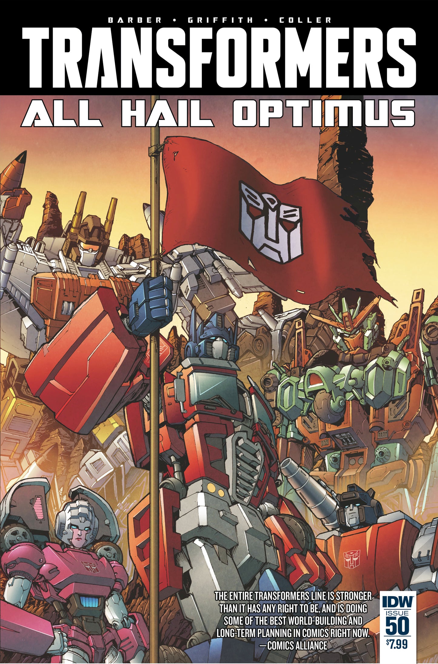 TRANSFORMERS #50 A IDW 2016 Andrew Griffith John Barber All Hail Optimus Prime