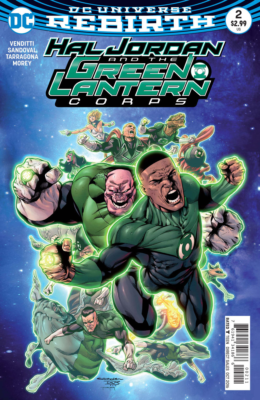 HAL JORDAN AND THE GREEN LANTERN CORPS #2 A DC 2016 Rafael Sandoval Robert Venditti