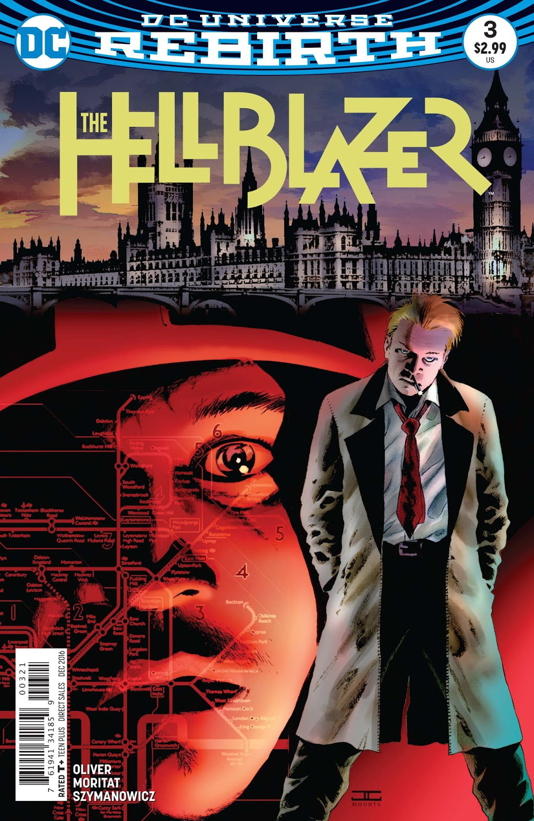 HELLBLAZER #3 B DC 2016 John Cassaday Variant Rebirth