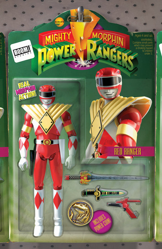 MIGHTY MORPHIN POWER RANGERS #8 Boom 2016 David Robinson Red Ranger Action FIgure Variant