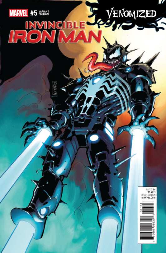 Invinicble Iron Man #5 Marvel 2017 NM+ 9.8 Rick Leonardi Venomized Venom Variant - Golden Apple Comics