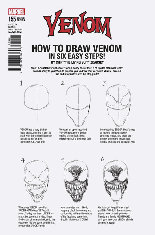 VENOM #155 Marvel 2017 NM How To Draw Chip Zdarsky Variant