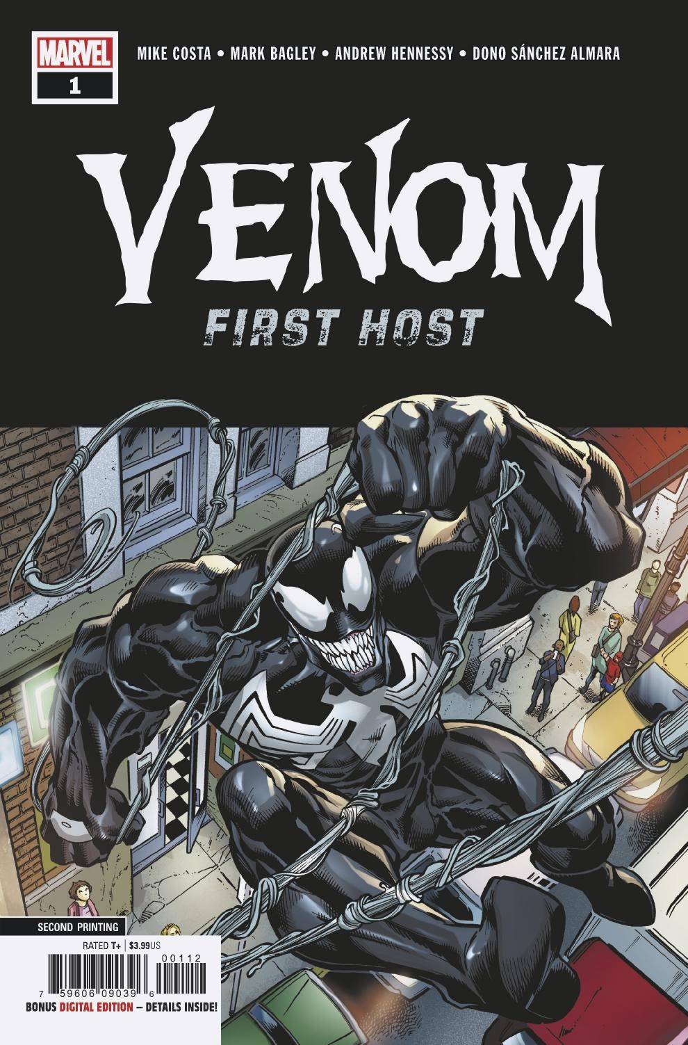 VENOM FIRST HOST #1 (OF 5) Marvel 2nd Print Mark Bagley Variant (10/10/2018)