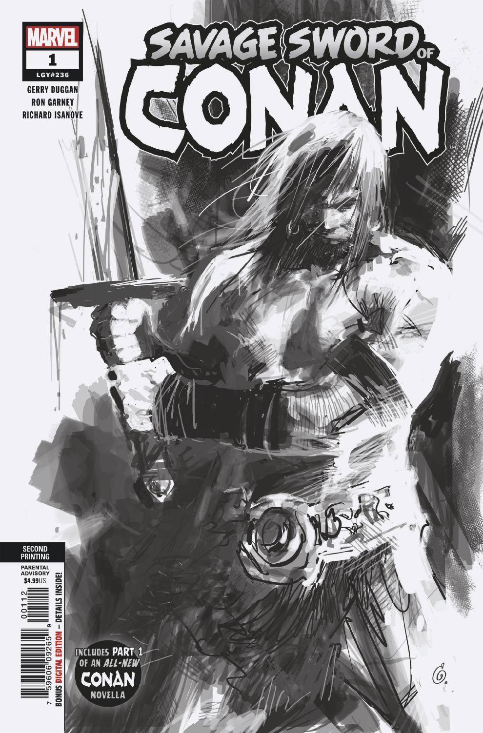 SAVAGE SWORD OF CONAN #1 Marvel 2nd Print Ron Garney Variant (03/27/2019)