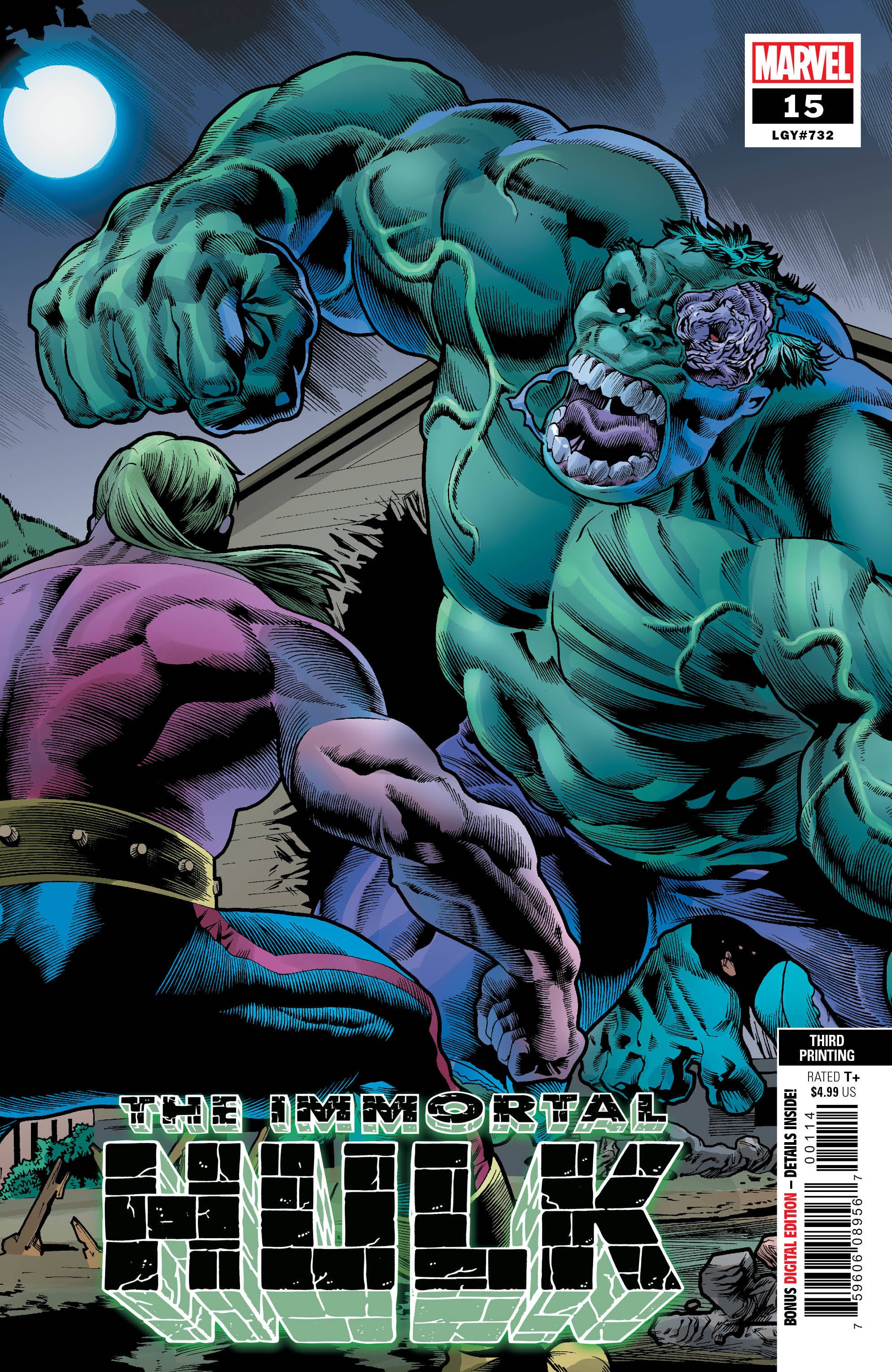 IMMORTAL HULK #15 3rd Print Joe Bennett Variant (05/29/2019) MARVEL ...