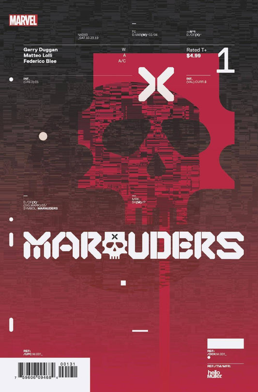 MARAUDERS #1 1:10 Jonathan HICKMAN DESIGN Variant DX (10/23/2019) Marvel