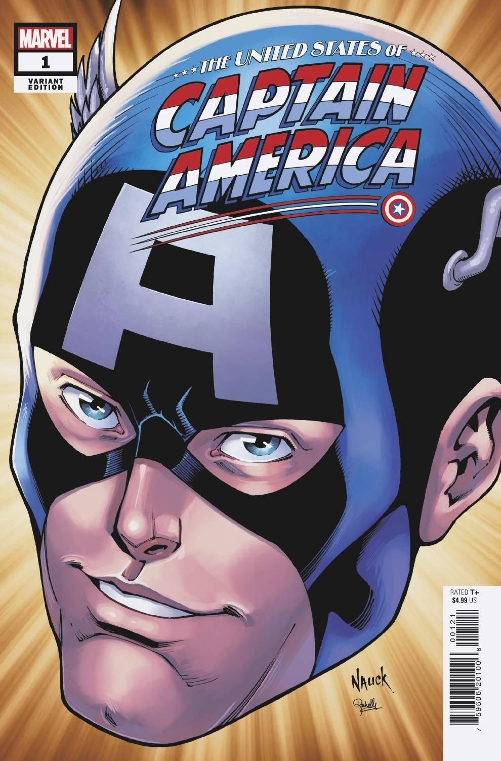 United States Captain America #1 C (Of 5) Todd Nauck Headshot Variant (06/30/2021) Marvel