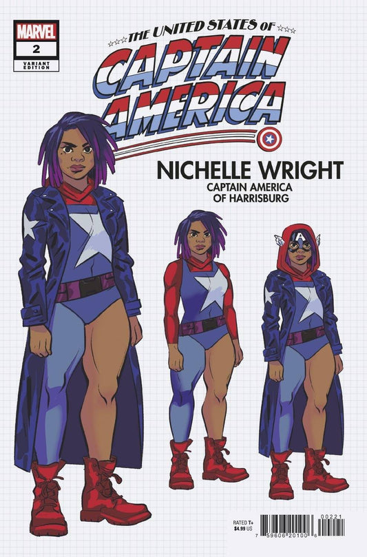 United States Captain America #2 B (Of 5) Natacha Bustos Design Variant (07/28/2021) Marvel