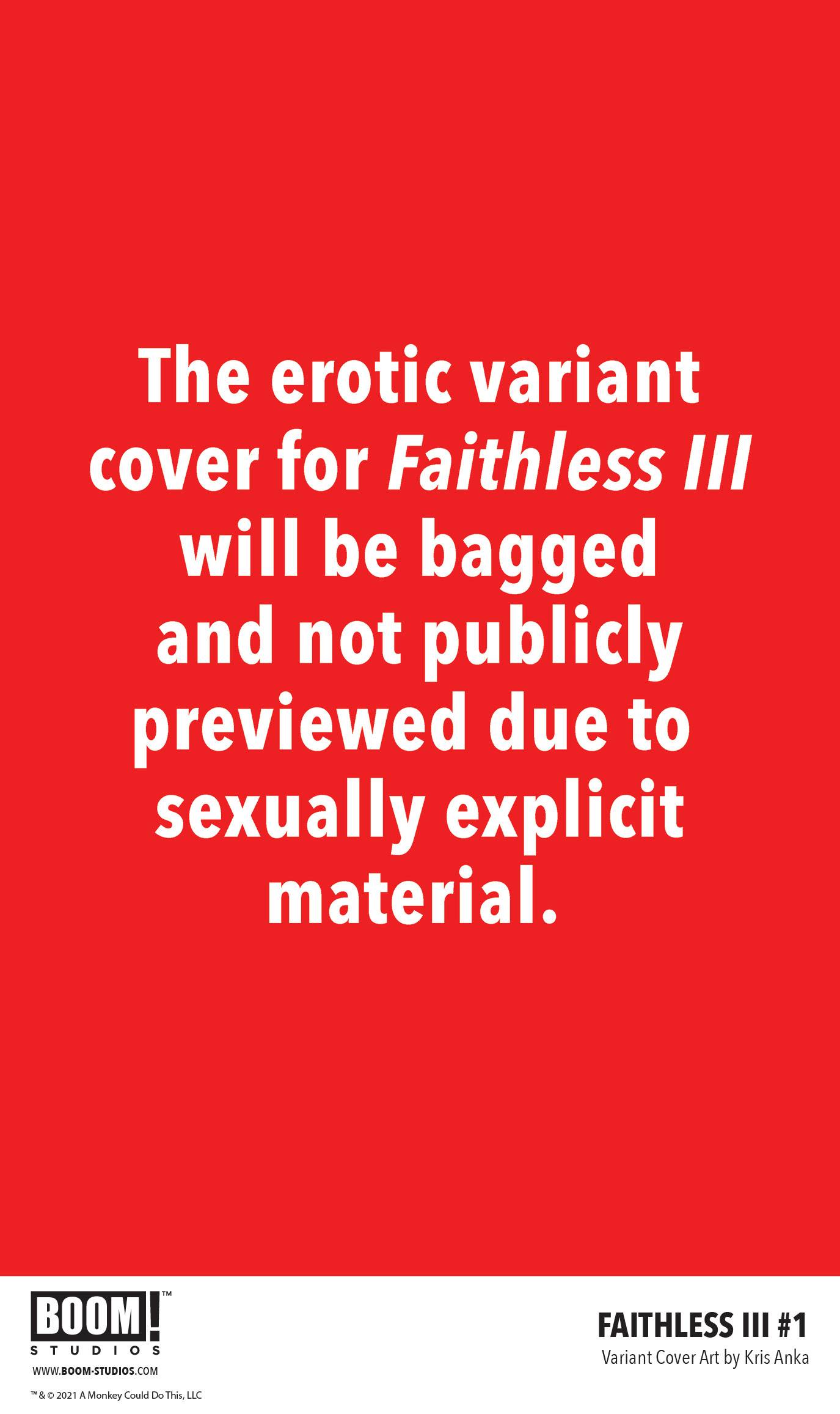 Faithless Iii #1 B Erotic Kris Anka Variant (Mr) (02/09/2022) Boom