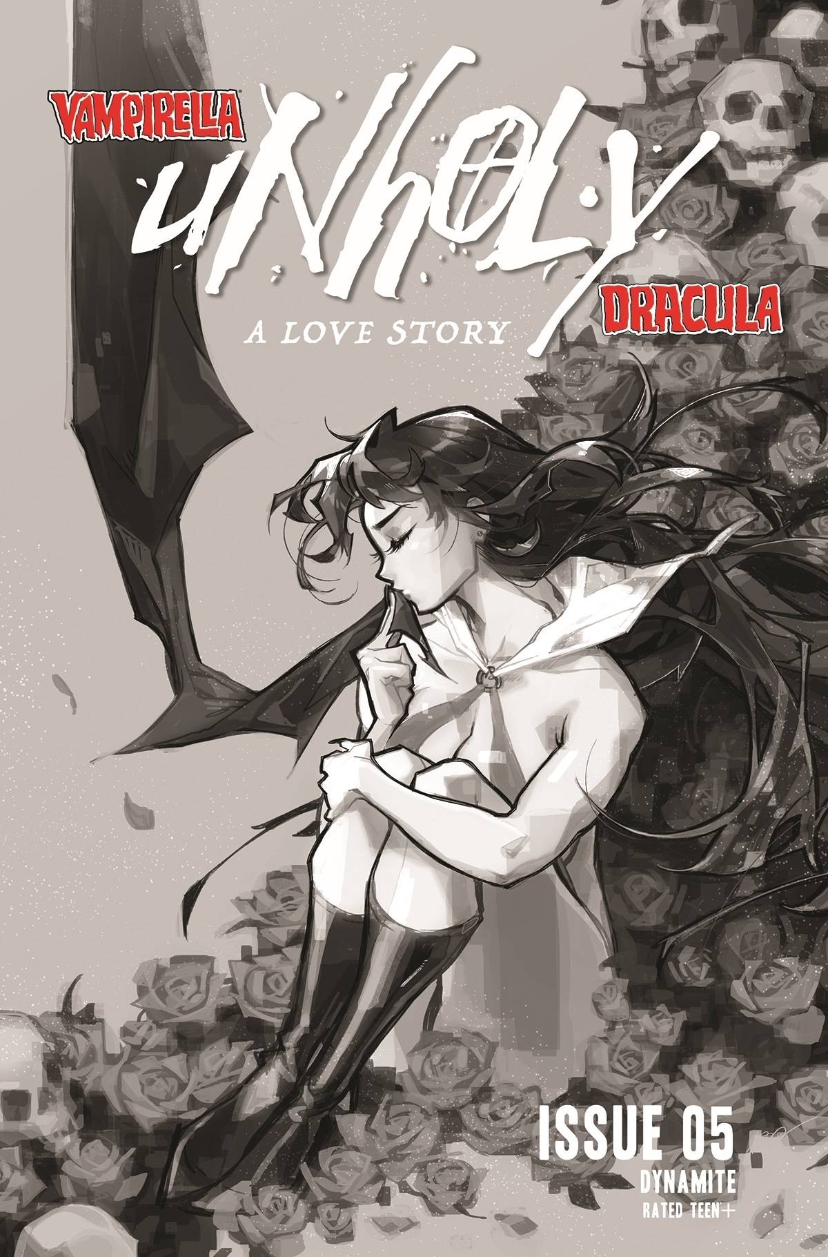 Vampirella Dracula Unholy #5 H 1:20 Rose Besch B&W Variant (04/27/2022) Dynamite