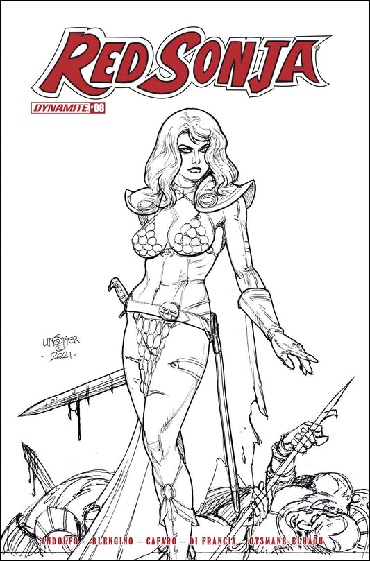 Red Sonja (2021) #8 H 1:25 Joseph Michael Linsner B&W Variant (04/27/2022) Dynamite